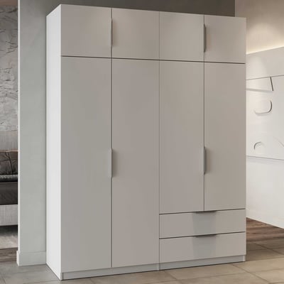Kledingkast Spectre 157cm 8 deuren & 2 lades - mat wit Kledingkast Spectre 157cm 8 deuren & 2 lades - mat wit