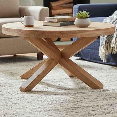 Salontafel Ace - Ø80x47cm - massief acaciahout