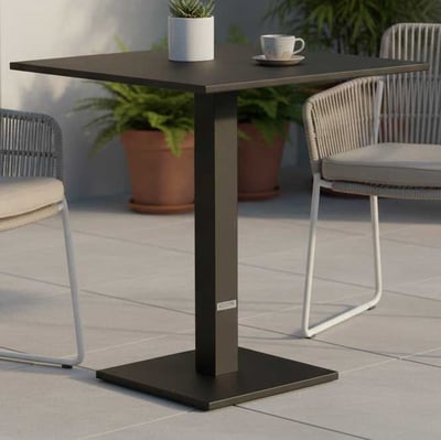 Plooibare tuintafel Fremantle - 70x70x76cm - zwart aluminium