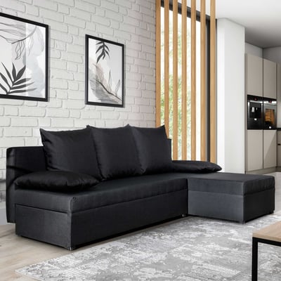 Hoekzetel Gagliardini | 206 x 146 x 90 cm | Zwart