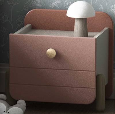 Nachtkastje Janne 1 lade-mat roze/mat wit