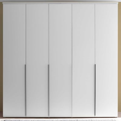 Kledingkast Kevo - 225x52x225cm - 5 deuren - wit