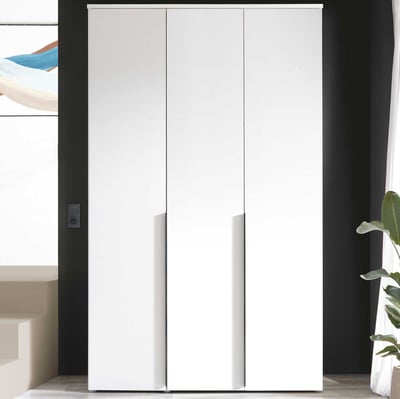 Kledingkast Kevo - 135x52x225cm - 3 deuren - wit