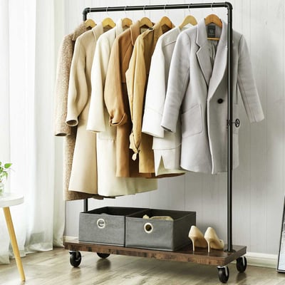 Kledingrek Allsop | 104,5 x 40 x 162 cm | Bruin-zwart