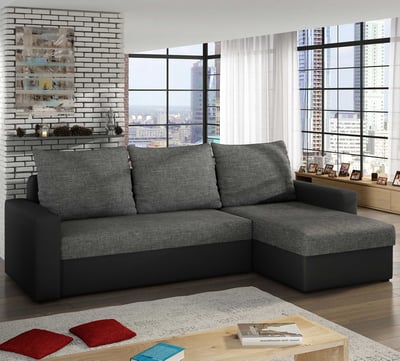 Hoekzetel met bedfunctie Livius | 237 x 150 x 90cm | Donkergrijs Hoekzetel met bedfunctie Livius | 237 x 150 x 90cm | Donkergrijs