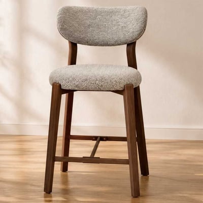 Counterstoel Luca - 53x46x96cm - metaal - greige/walnoot