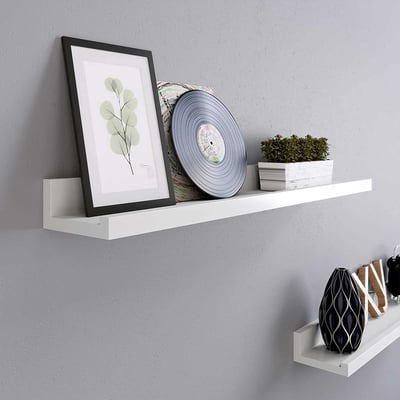 Zwevende Planken Set van 2, Wit Hoogglans 60 x 10cm