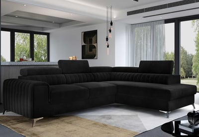 Hoekbank Laurentius - 278 x 205 cm - Zwart