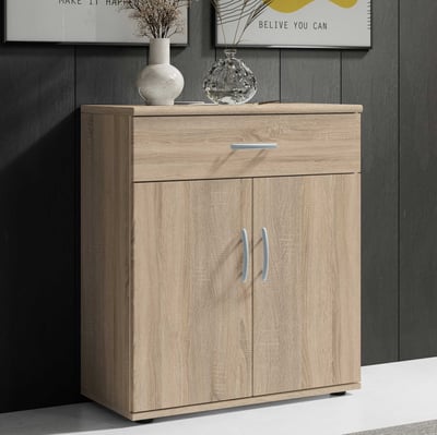 Commode Viviane 60cm met 2 deuren & 1 lade - eik Commode Viviane 60cm met 2 deuren & 1 lade - eik