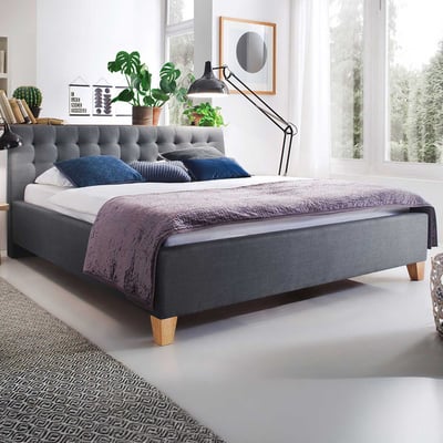 Gestoffeerd bed Camille 180x200 - grijs 
