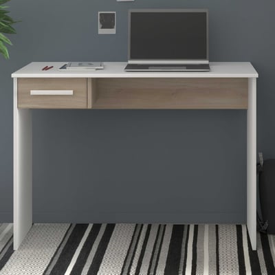 Bureau Sil 100x50x73cm met opberglade - eikdecor/wit Bureau Sil 100x50x73cm met opberglade - eikdecor/wit
