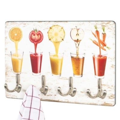 Wandpaneel met 4 haken | 30 x 5 x 21 cm | Cocktail-design Wandpaneel met 4 haken | 30 x 5 x 21 cm | Cocktail-design