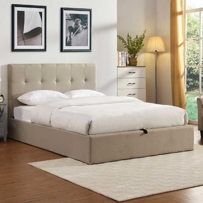 Tweepersoonsbed Corbi met opbergruimte 160x200 - zand Tweepersoonsbed Corbi met opbergruimte 160x200 - zand