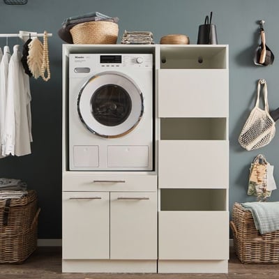 Wasmachinekastcombinatie Laundreezy | 118 x 68 x 162 cm | Wit Wasmachinekastcombinatie Laundreezy | 118 x 68 x 162 cm | Wit