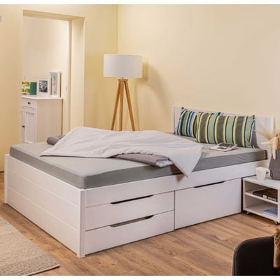 Tweepersoonsbed Efetivo 180x200cm met opbergruimte - wit Tweepersoonsbed Efetivo 180x200cm met opbergruimte - wit