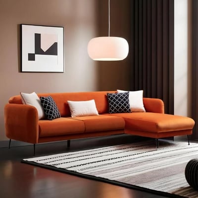 Hoekzetel Artie | 270 x 98 x 85 cm | Oranje Hoekzetel Artie | 270 x 98 x 85 cm | Oranje