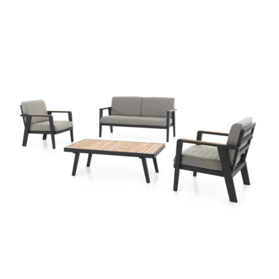 Loungeset Guadeloupe - donkergrijs/teak