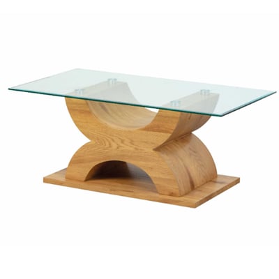 Salontafel Xhadas 110cm - glas/eik Salontafel Xhadas 110cm - glas/eik