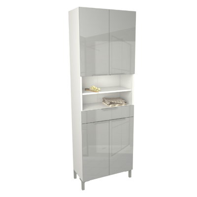 Kolomkast Glam 60cm 4 deuren & 1 lade - hoogglans grijs Kolomkast Glam 60cm 4 deuren & 1 lade - hoogglans grijs