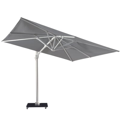 Parasol Bryce 300x300cm met voet - wit/grijs Parasol Bryce 300x300cm met voet - wit/grijs