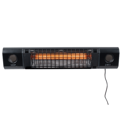 Terrasverwarmer Hermia met bluetooth luidsprekers - zwart Terrasverwarmer Hermia met bluetooth luidsprekers - zwart