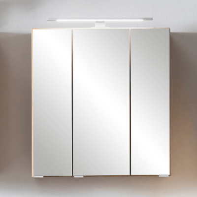 Spiegelkast Vikas 60cm 3 deuren met verlichting - eik