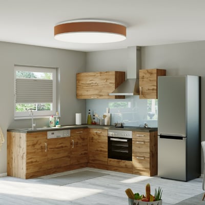 Kitchenette L-vorm Sorrella 210cm met oven en vaatwas - eik Kitchenette L-vorm Sorrella 210cm met oven en vaatwas - eik