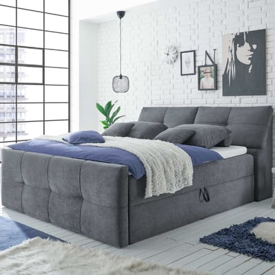 Boxspring Fitzroy 180x200cm met opbergruimte - antraciet