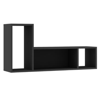 Wandrek Bo0 98x24 cm met 3 vakken - antraciet Wandrek Bo0 98x24 cm met 3 vakken - antraciet