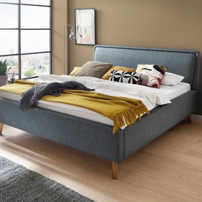 Tweepersoonsbed Estee 180x200cm - blauw/eik Tweepersoonsbed Estee 180x200cm - blauw/eik