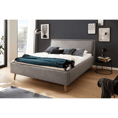 Tweepersoonsbed Estee 180x200cm - grijs/eik