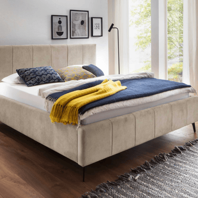 Tweepersoonsbed Lizzie 180x200cm met opbergruimte - beige Tweepersoonsbed Lizzie 180x200cm met opbergruimte - beige