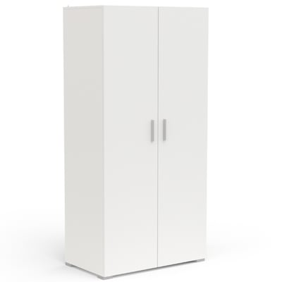 Kleerkast Maura 2 draaideuren, 1 kledingroede en 4 legplanken-mat wit