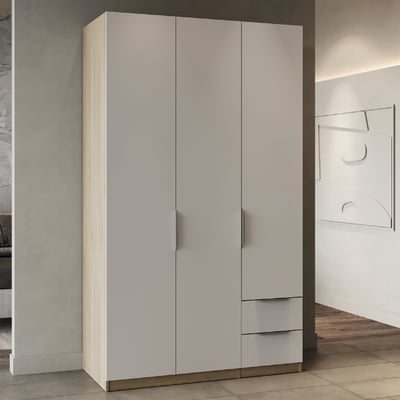 Kledingkast Spectre 120cm - mat wit/eik Kledingkast Spectre 120cm - mat wit/eik