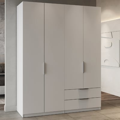 Kledingkast Spectre 157cm 4 deuren & 2 lades - mat wit Kledingkast Spectre 157cm 4 deuren & 2 lades - mat wit