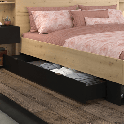 Bedladenset Stamp | 177,3 x 50,7 x 18,1 cm | Zwart