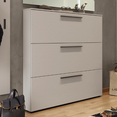 Schoenenkast Jonas 140cm met drie deuren - kasjmier beige Schoenenkast Jonas 140cm met drie deuren - kasjmier beige