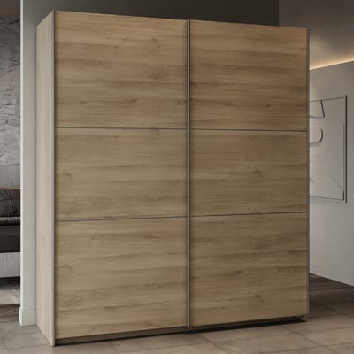 Garderobekast Spectre 178cm met schuifdeuren - eik Garderobekast Spectre 178cm met schuifdeuren - eik