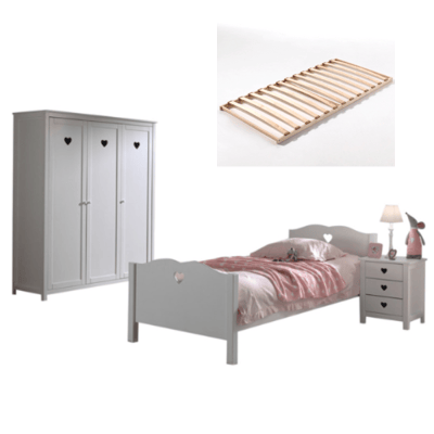 Kinderkamercombinatie Amori 5 (incl.lattenbodem)-wit