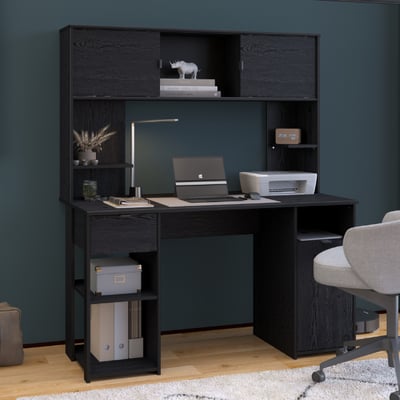 Bureau Danilsa met opbergruimte - zwart Bureau Danilsa met opbergruimte - zwart