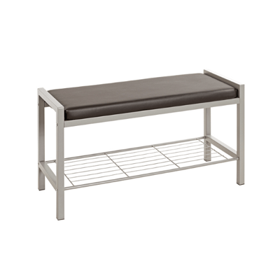 Schoenenbank Steven - 80x32x48 cm - Kunstleer/wit 