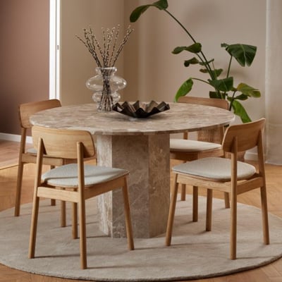 Eettafel Naxos Ø130x75 cm - 4 à 6 personen - bruin marmer Eettafel Naxos Ø130x75 cm - 4 à 6 personen - bruin marmer