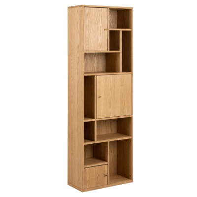 Boekenkast Rangoon 60x30x180cm met 3 deuren - eikfineer Boekenkast Rangoon 60x30x180cm met 3 deuren - eikfineer