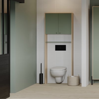 Toilet-bovenkast Elisa - 19,50x63,80x186 cm - Mintgroen/spaanplaat