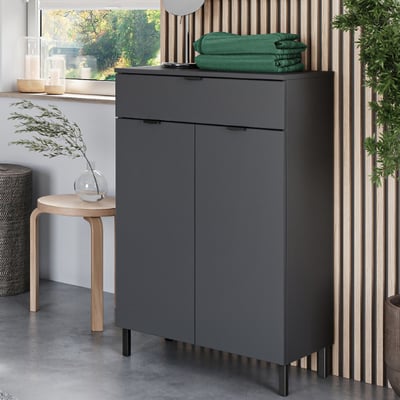 Opbergkastje Arcadia met 2 deuren & 1 lade - grafietgrijs