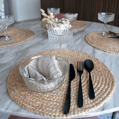 Natuurlijke gevlochten jute placemat set van 4
