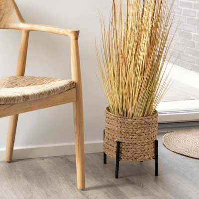 Zwarte ronde waterhyacint planter 26,5x26,5x28cm