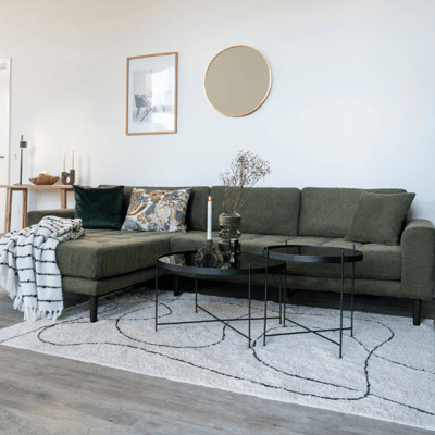 Olijfgroene Lido Lounge Sofa met vier kussens