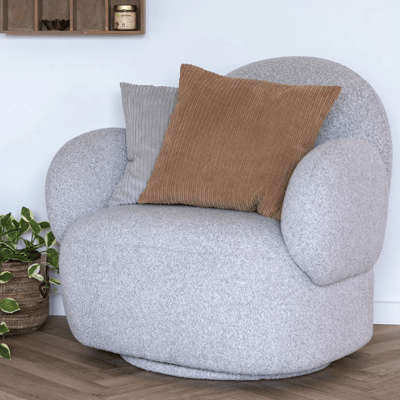 Messina lounge chair met draaifunctie-lichtgrijs