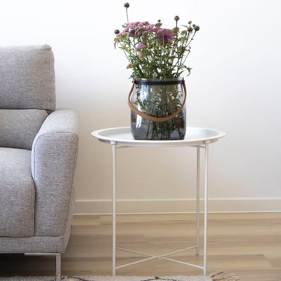 Bijzettafel Bastia wit staal - Ø47x50 cm Bijzettafel Bastia wit staal - Ø47x50 cm